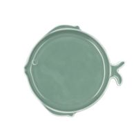 plato pez porcelana verde 19 cm