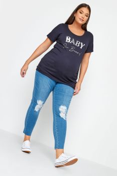 Bump It Up Maternity Camiseta Premamá Azul 