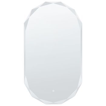 Espejo De Pared Con Led Moderno Ovalado Para Dormitorio Y Baño 62 X 109 Cm Cm Plateado Anizy