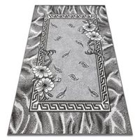 alfombra bcf morad trio flores hojas clasico - gris 120x170 cm
