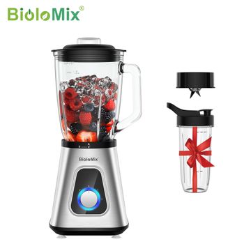 BioloMix-licuadora de batidos de 1300W con jarra de vidrio de 1.5L, Combo Personal para bebidas de frutas congeladas, salsas