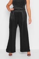 pantalones anchos negros satinados mujer curvy y tallas grandes yours