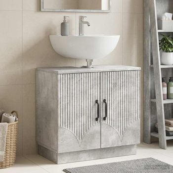 Vidaxl Mueble De Lavabo Para Baño Hoorn Gris Hormigón