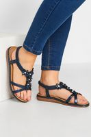 sandalias azules margaritas strass en ancho especial