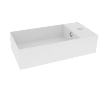 Vidaxl lavabo con rebosadero cerámica blanco mate