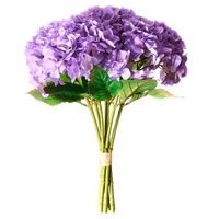 ramo de flores artificiales arreglo floral preparado hecho a mano hortensias 50 cm violeta pernes