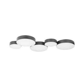 Lámpara De Techo Led De Metal Negro 5 Luces Moderno Glamour Decoración Luga
