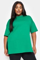 yours camiseta amplia verde con aberturas en bajo mujer curvy y tallas grandes yours