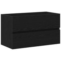 gabinete de lavabo para bano roble negro 80 x 385 x 45 cm vidaxl