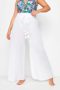 Pantalones Blancos Anchos De Playa, Mujer Curvy Y Tallas Grandes, Yours