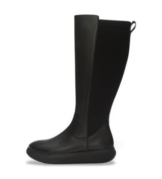 Fitflop para mujer. AAV-090 Botas altas de cuero Iq-Comff negro (41), Piel, Plano, Cremallera, Casual