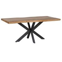 mesa de comedor de acacia lacada y patas de hierro 180x90x76h cm