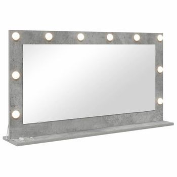 Espejo De Tocador Rectangular Gris Concreto 100 X 55 X 18 Cm Vidaxl