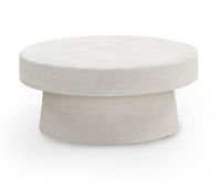 mesa de centro color cemento blanco de poliresina