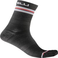castelli womens go 15 socks - lxl - dark greywhitered