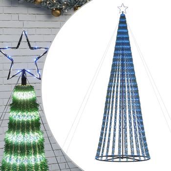 Árbol De Navidad Cono De Luz 688 Leds Azul 300 Cm