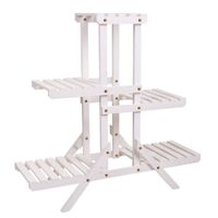 estanteria expositor de madera blanca 70x27x77