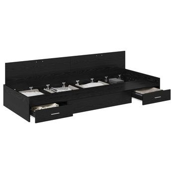 Estructura De Cama Roble Negro 75 X 190 Cm Madera De Ingeniería Vidaxl