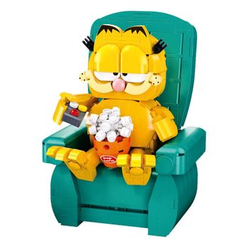 Bloques de Construcción de Sofá para Gatos Garfield, Modelo de Personaje de Garfield Sentado, Ladrillos Educativos DIY, Decoración de Escritorio, Regalos Festivos