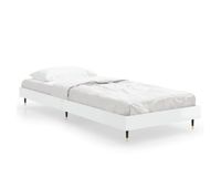 estructura de cama madera contrachapada blanco brillo 75x190 cm
