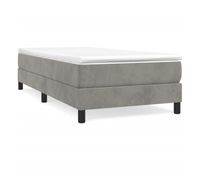 estructura de cama box spring terciopelo gris claro 90x190 cm