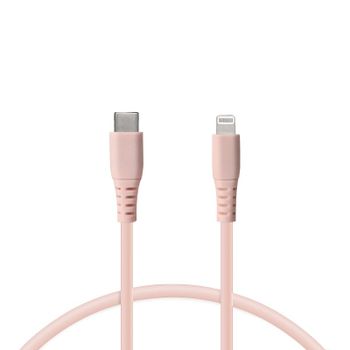 Ksix Cable Carga Ultra Rápida Lightning A USB-C 65 W 1m Rosa