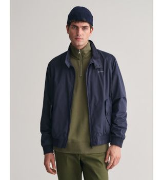Gant para hombre. 7006381 Cazadora Harrington ligera marino (XXL), Casual, Poliéster, Manga larga