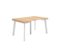 mesa consola extensible mesa comedor plegable 140x90x73cm para 6 comensales patas de madera estilo moderno roble