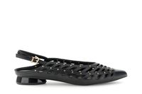 zapato slingback de napa perforada con tachuelas y encaje black 36