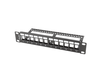 PATCH PANEL LANBERG 12 PUERTOS 1U RACK 19-ORGANIZADOR MODULOS KEYSTONE NEGRO