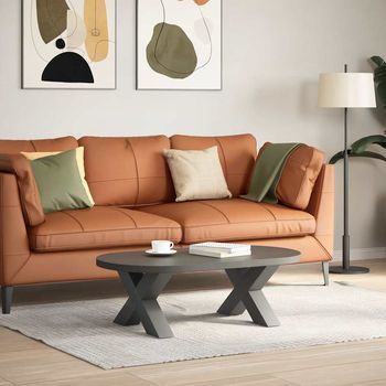 Patas De Mesa Centro Forma X 2 Uds | Patas Para Mesa Acero Antracita 60x(30-31) Cm