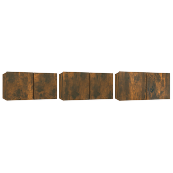 Muebles Para Tv | Muebles De Salón Colgantes 3 Uds Roble Ahumado 60x30x30 Cm Cfw53208