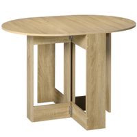 homcom mesa de cocina plegable con 2 alas abatibles mesa plegable para 1-2 personas 104x76x737 cm roble