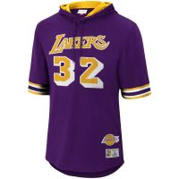 sudadera magic johnson nba name  number mesh ss hoodie lakers - mitchell  ness