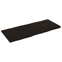 tablero mesa  tablero escritorio madera tratada borde vivo marron 140x60x2-4 cm
