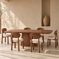 mesa de comedor de acacia maciza de 240 cm