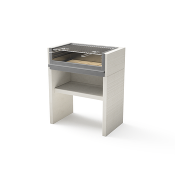 Tuozi - Barbacoa De Obra Para Leña Y Carbón Modelo Venit Flex Plus Inox (gris/blanco - 78 X 47 X 95 Cm) Ref: T00671