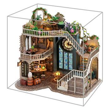 La Casa Mágica. Maqueta 3d Realista Con Gran Detalle, Cubierta Antipolvo Y Luces Led. 23,8x16,2x22,5 Cm. Color: Multicolor