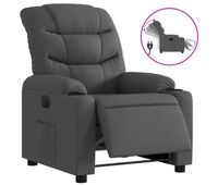 vidaxl sillon reclinable electrico de tela gris oscuro