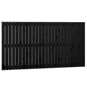 Cabecero De Cama De Pared Madera Maciza Pino Negro 166x3x90 Cm Vidaxl