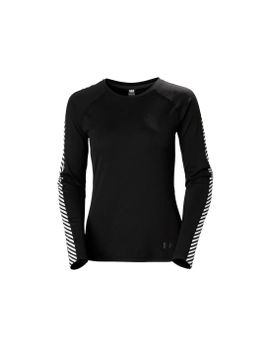 Camiseta Helly Hansen Lifa Active Stripe Crew Mujer Negro