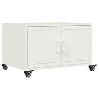 mesa de centro de diseno industrial con ruedas 68 x 50 x 435 cm acero blanco dec037935