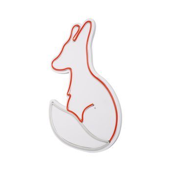 Iluminación Led Decorativa De Plástico Fox Rojo Blanco 28x45x2 Cm
