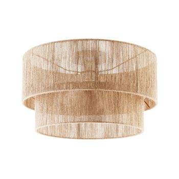 Lámpara de techo de yute con estilo boho chic de 40w, marrón