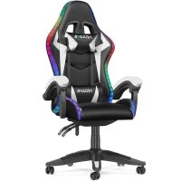 silla gaming naspaluro iluminacion led rgb blanco y negro