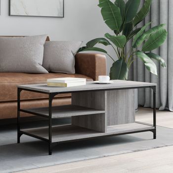 Mesa De Centro，mesa Auxiliar，mesa De Café Madera Contrachapada Gris Sonoma 100x50x45 Cm Cfw773508