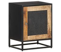 vidaxl mesita de noche de madera de mango rugosa 40x30x50 cm