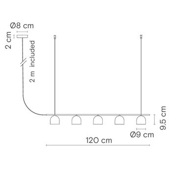 Lámpara de techo rio 9 (5 luces)