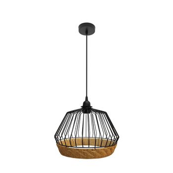 FABRILAMP Lámpara de techo colgante Hugo 1xe27 Negro/natural 30d