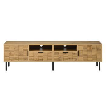 Mueble de TV Madera Damero URBAN MEUBLE 160x35x42,5 cm - Natural
